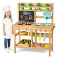 thumbnail image 1 of Costway Kids Mud Kitchen with Faucet Removable Sinks Chalkboard Stovetops Rotation Knobs, 1 of 10