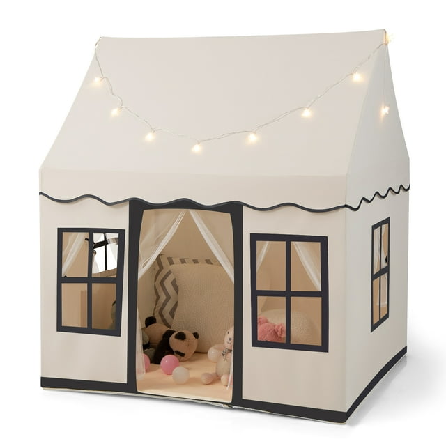 Costway Pretend Indoor House, Toddler Children's Teepee Playhouse with