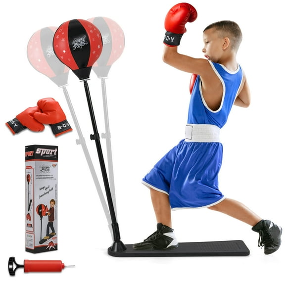 Costway Punching Bag for Kids with Gloves and Adjustable Height for Boys and Girls