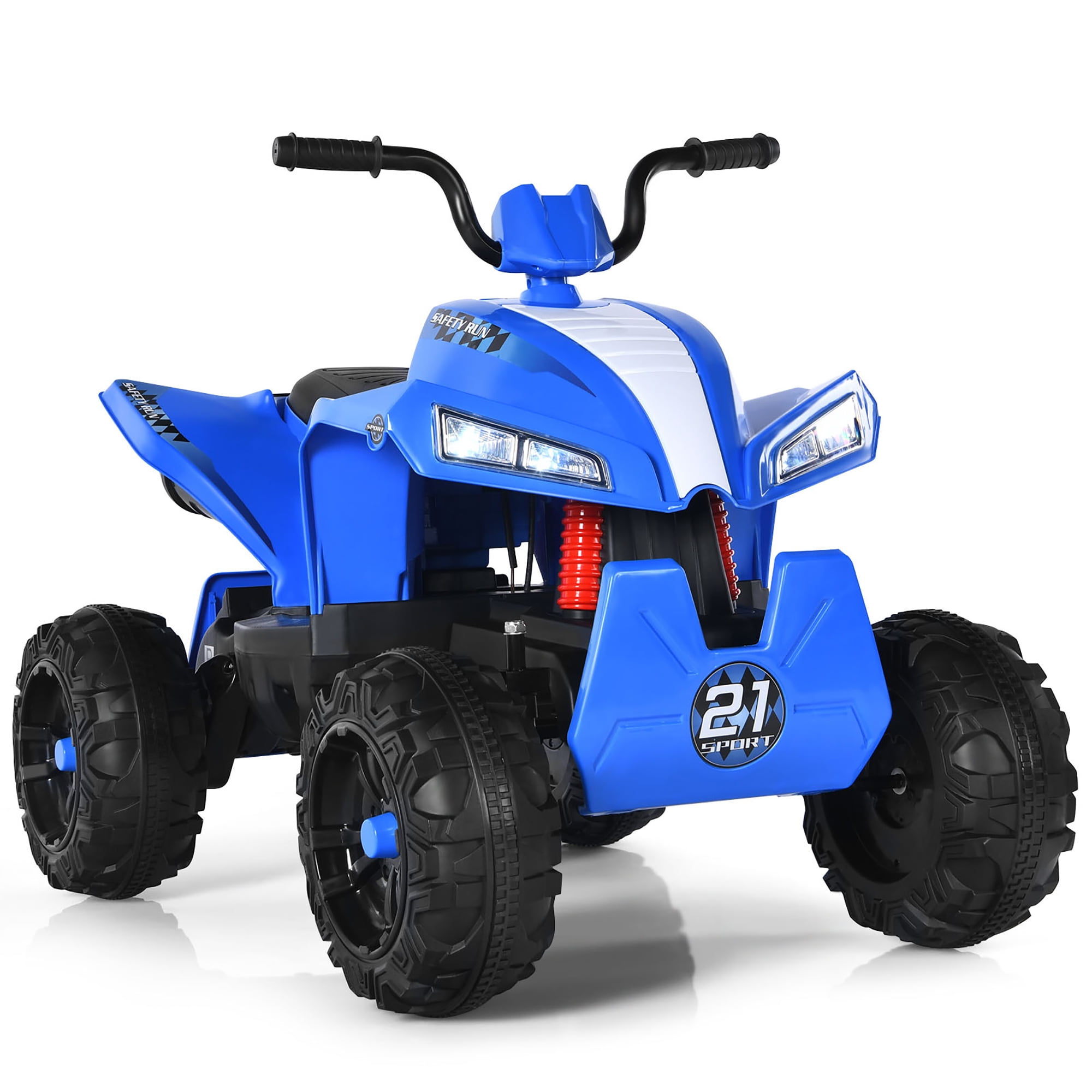 Costway Kids Ride On ATV 4 Wheeler Quad Spring Suspension w/ Lights