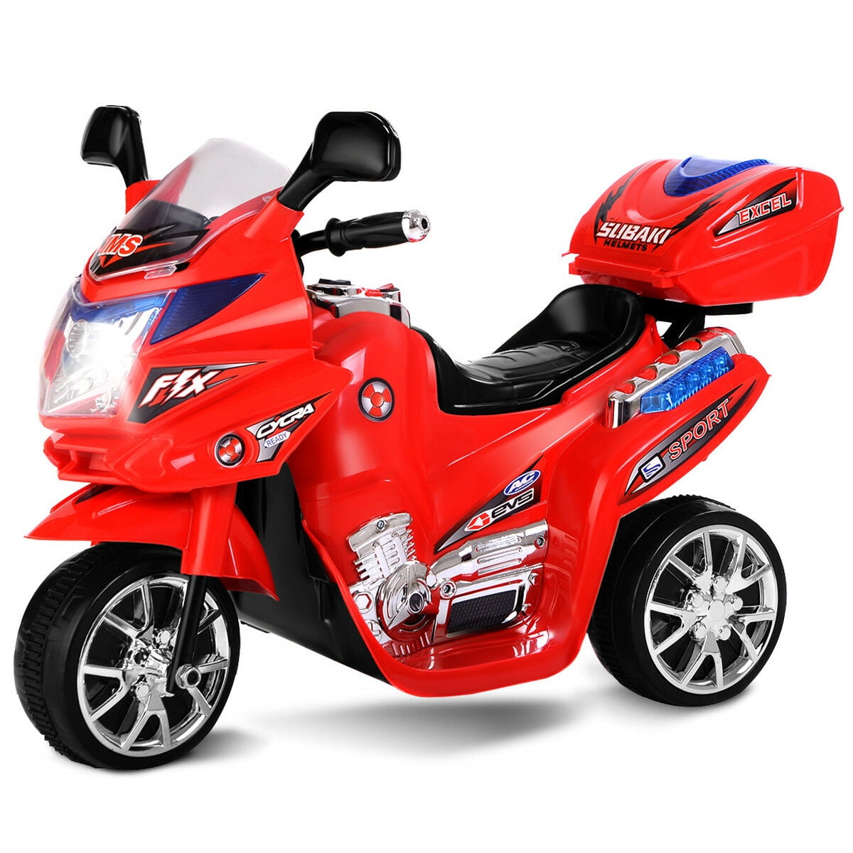 Costway Kids Ride On Motorcycle 3 Wheel 6V Battery Powered Electric Toy  Power Bicycle Red 