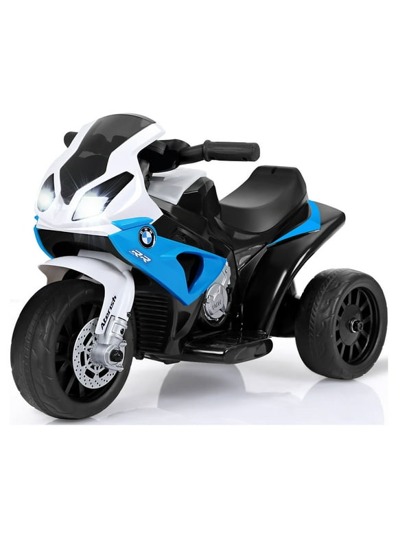 Costway Kids Ride On Motorcycle BMW Licensed 6V Electric 3 Wheels Bicycle with Music & Light (Suitable for 18-36 Months Age)