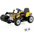 thumbnail image 1 of Costway Kids Ride On Roller 12V Electric Tractor Remote w/ Music & LED Light Yellow, 1 of 8