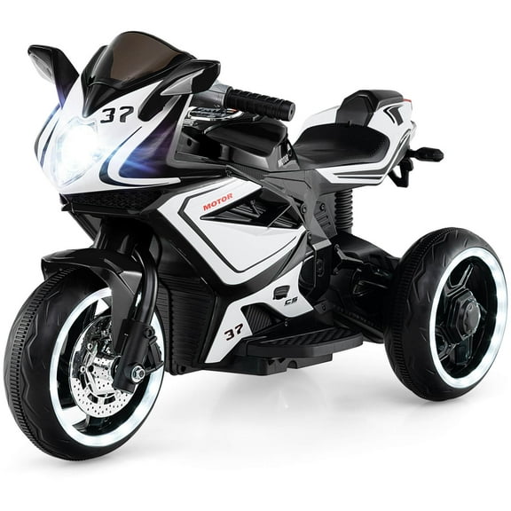 Costway Kids Ride on Motorcycle 6V Battery Powered Mini Electric Motorbike with LED Lights Black