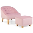 thumbnail image 1 of Costway Kids Sofa Chair w/ Ottoman Toddler Single Sofa Velvet Upholstered Couch Pink, 1 of 9