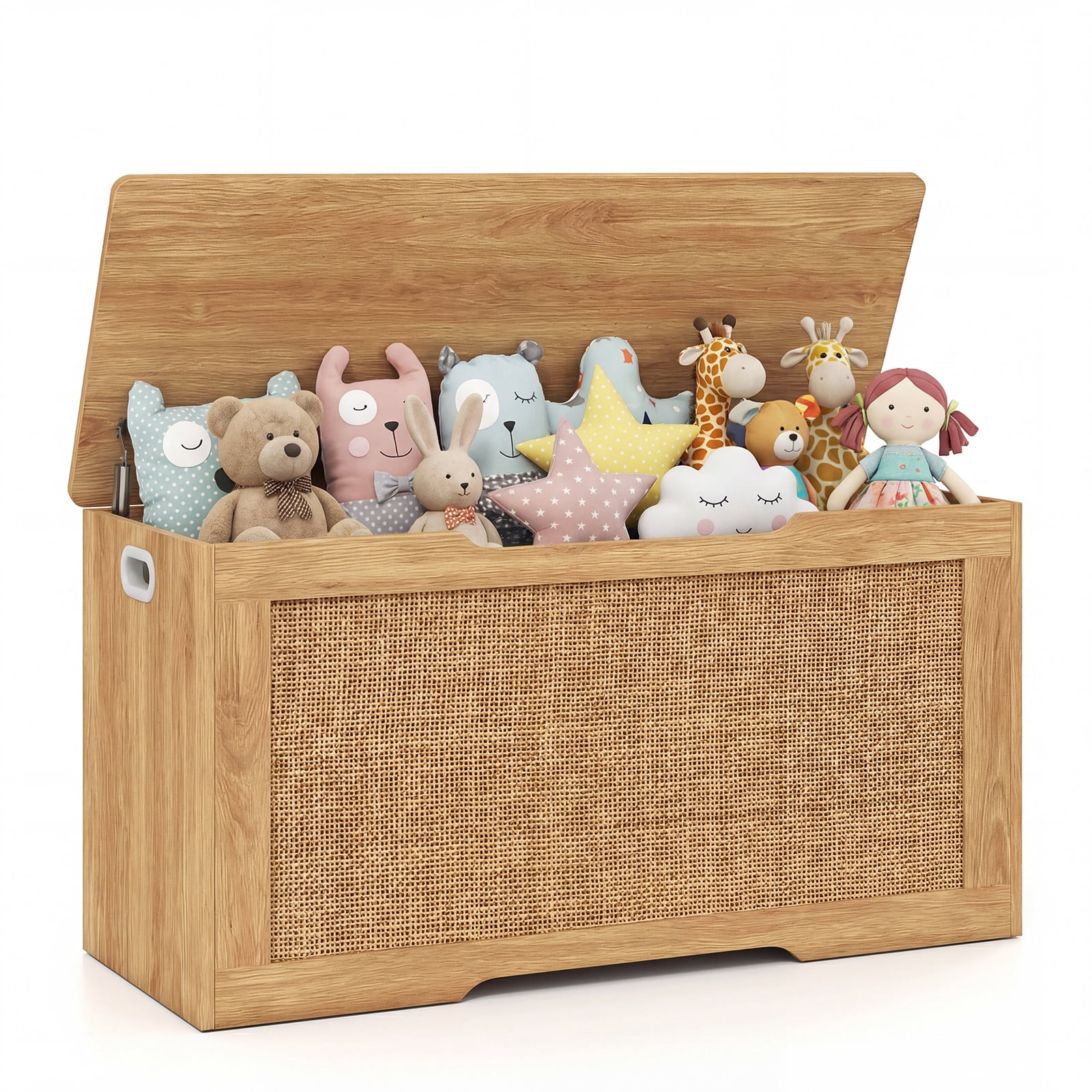 Costway Kids Storage Bench, 40” Toy Box with Flip Top, 2 Metal Hinges and Side Handles