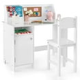 thumbnail image 1 of Costway Kids Study Desk Chair Children Table & Chair Set with Whiteboard White, 1 of 10