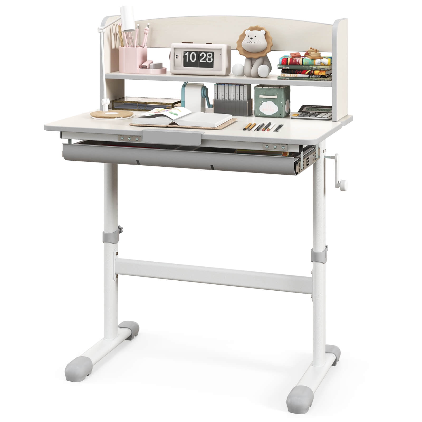 Costway Kids Study Desk with 7-Level Tiltable Desktop