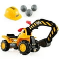 thumbnail image 1 of Costway Kids Toddler Ride On Excavator Digger Truck Scooter Seat Storage w/Sound&Helmet, 1 of 10
