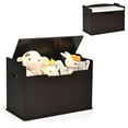 thumbnail image 1 of Costway Kids Toy Box Wooden Flip-top Storage Chest Bench W/ Cushion Safety Hinge Brown, 1 of 11