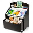 thumbnail image 1 of Costway Kids Wooden Toy Storage Unit Organizer w/Rolling Toy Box & Plastic Bins Espresso, 1 of 11