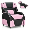 thumbnail image 1 of Costway Kids Youth Gaming Sofa Recliner w/ Headrest & Footrest PU Leather Pink, 1 of 12
