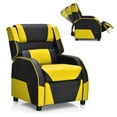 thumbnail image 1 of Costway Kids Youth Gaming Sofa Recliner w/Headrest & Footrest PU Leather Yellow, 1 of 10