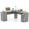 thumbnail image 1 of Costway L-Shaped Corner Computer Desk Writing Table Study Workstation with Drawers Storage, 1 of 10