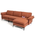 thumbnail image 1 of Costway L-shaped Modern Modular Sectional Sofa w/ Reversible Chaise & 2 USB Ports Red, 1 of 10