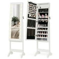 thumbnail image 1 of Costway LED Mirror Jewelry Cabinet with 20 LED Lights Full-Length Mirror Adjustable Angles White, 1 of 10
