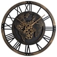 thumbnail image 1 of Costway Large Wall Clock, 27” Gear Clock with World Map, Non-Ticking Decorative Metal Clock, 1 of 10