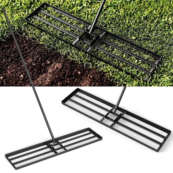 Costway Lawn Leveling Rake 42" x 10" Heavy Duty Level Lawn Tool for Garden Backyard/Lawn Black