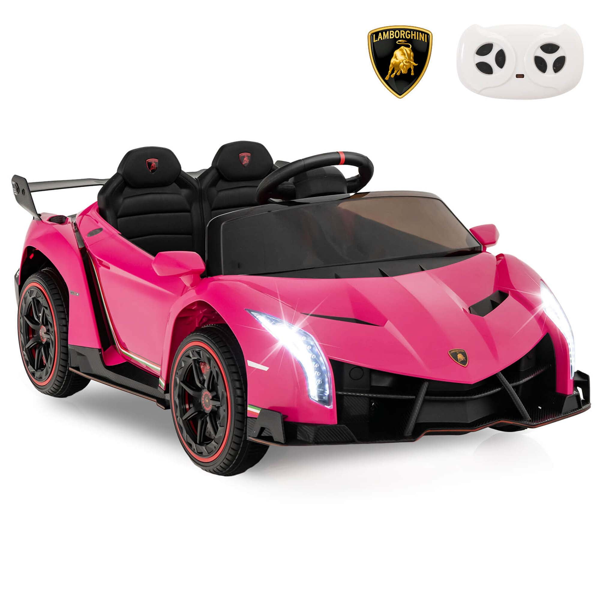 Costway Licensed Lamborghini 4WD Kids Ride-on Sports Car 12V Battery ...