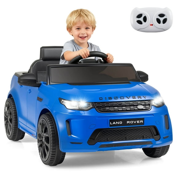 Costway 12V Licensed Land Rover Kids Ride on Car with Remote Control, LED Lights, Music, Horn Navy Blue