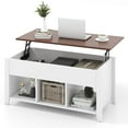 thumbnail image 1 of Costway Lift Top Coffee Table w/ Hidden Compartment and Storage Shelves Modern Furniture White, 1 of 10