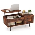 thumbnail image 1 of Costway Lift Top Coffee Table with Storage Hidden Compartment Cabinet & Open Shelf Brown, 1 of 11