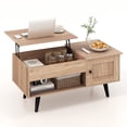 thumbnail image 1 of Costway Lift Top Coffee Table with Storage Hidden Compartment Cabinet & Open Shelf Natural, 1 of 10