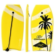 Costway Lightweight Bodyboard, 33'' XPE Deck, EPS Core, Yellow, 1.5 lbs