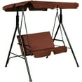 thumbnail image 1 of Costway Loveseat Patio Canopy Swing Glider Hammock Cushioned Steel Frame Outdoor Coffee, 1 of 8