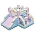 thumbnail image 1 of Costway Macron Pastel Bounce House with Slide Basketball Hoop Boxing Blower Not Included, 1 of 8