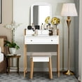 thumbnail image 1 of Costway Makeup Vanity Table Dressing table Cushioned Stool Set, 1 of 12