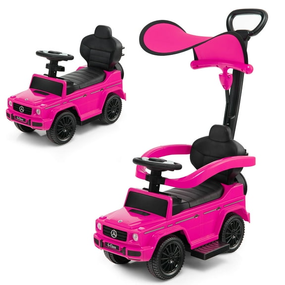 Costway Mercedes Benz G350 3 in 1 Push and Pedal Ride-Ons, Pink