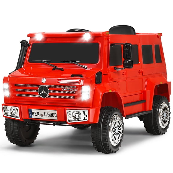 Costway Mercedes-Benz Unimog Ride On Car 12V off roadSUV Truck w/ Remote Control Red
