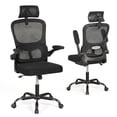 thumbnail image 1 of Costway Mesh Office Chair with Adaptive Lumbar Support Flip-up Padded Armrests Headrest, 1 of 10