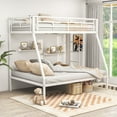 thumbnail image 1 of Costway Metal Twin over Full Bunk Bed with Ladder and Guardrail White, 1 of 10