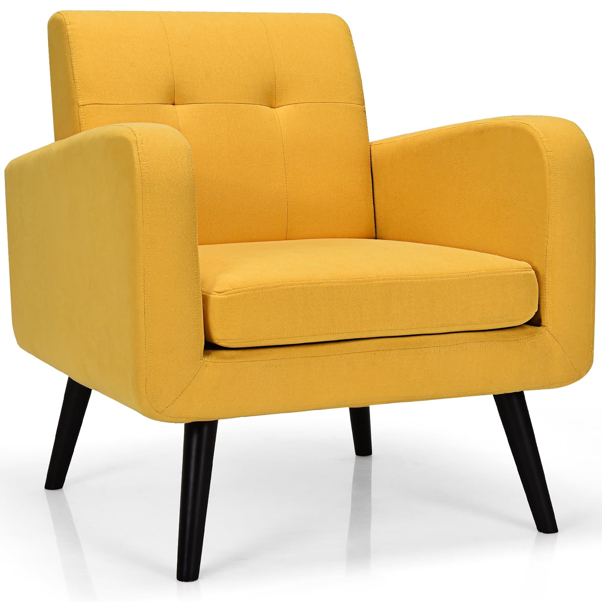 Costway Fabric Accent Chairs Rubber W...