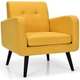 thumbnail image 1 of Costway Mid Century Accent Chair Fabric Arm Chair Single Sofa w/Rubber Wood Legs, 1 of 12