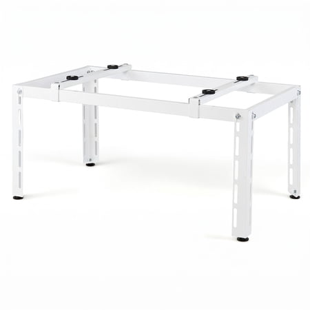 Costway Mini Split Ground Stand with Adjustable Height, Width & Length, Outdoor AC Base White