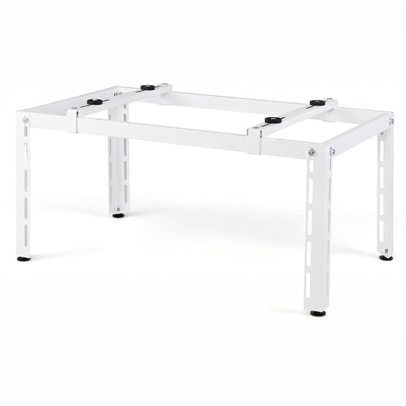 Costway Mini Split Ground Stand with Adjustable Height, Width & Length, Outdoor AC Base White