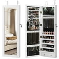 thumbnail image 1 of Costway Mirror Jewelry Cabinet with Full Length Clear Mirror & Internal LED Lights Hooks, 1 of 9