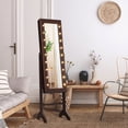 thumbnail image 1 of Costway Mirrored Jewelry Cabinet Organizer w/18 LED lights Brown, 1 of 10