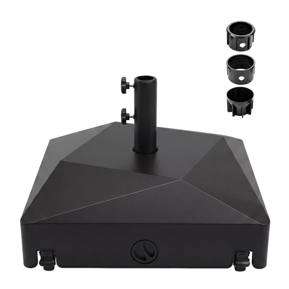 Costway Mobile Fillable Umbrella Base with4 Wheels, 2 Knobs & Couplers for 1.5-1.9 Poles