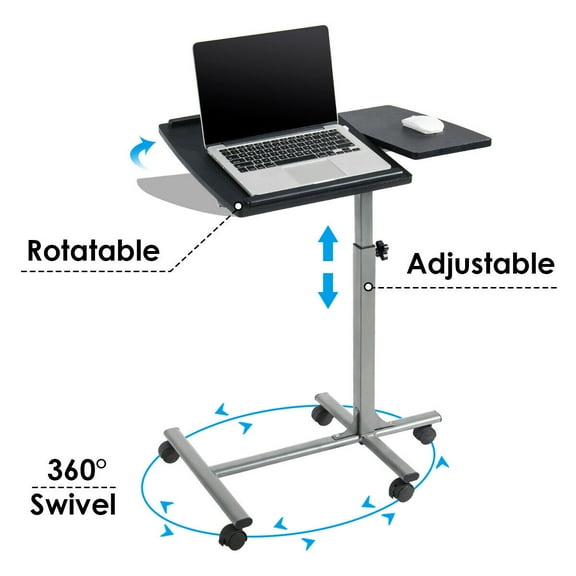 Costway Mobile Standing Desk Height Adjustable Sit to Stand Laptop Desk Black