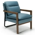 thumbnail image 1 of Costway Modern Accent Armchair Lounge Chair w/ Rubber Wood Legs & Steel Bracket Blue, 1 of 9