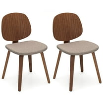 Costway Modern Dining Chair Set of 2 Chenille Kitchen Chair Armless Side Dinette Chairs