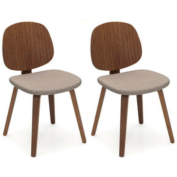 Costway Modern Dining Chair Set of 2 Chenille Kitchen Chair Armless Side Dinette Chairs