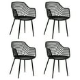 thumbnail image 1 of Costway Modern Dining Chair Set of 4 Plastic Shell Hollow withMetal Legs for Living Room Black, 1 of 10