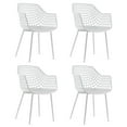 thumbnail image 1 of Costway Modern Dining Chair Set of 4 Plastic Shell Hollow withMetal Legs for Living Room White, 1 of 11