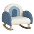thumbnail image 1 of Costway Modern Kids Teddy Velvet Plywood Poplar Eucalyptus Wood Sponge Rainbow Armchair, Blue, 1 of 10