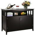 thumbnail image 2 of Modern Buffet Cabinet With Fluted Glass Doors - 36" Storage Sideboard, Adjustable Shelf, Wooden Coffee Bar For Kitchen 2 of 14
